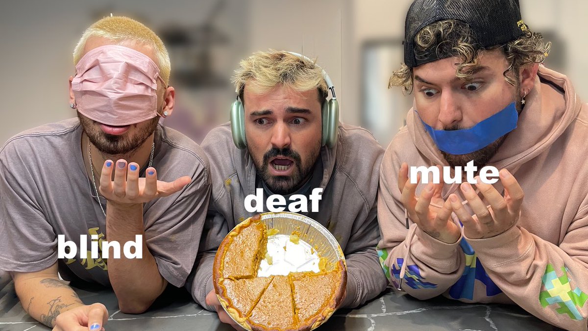 Dylan_Statham's tweet photo. This video is literally chaos lol
We tried baking a cake blind, deaf, and mute! Click the link to get your laughs in (: 

https://t.co/3Dbe1fCpgw https://t.co/jNHYcD3zrP
