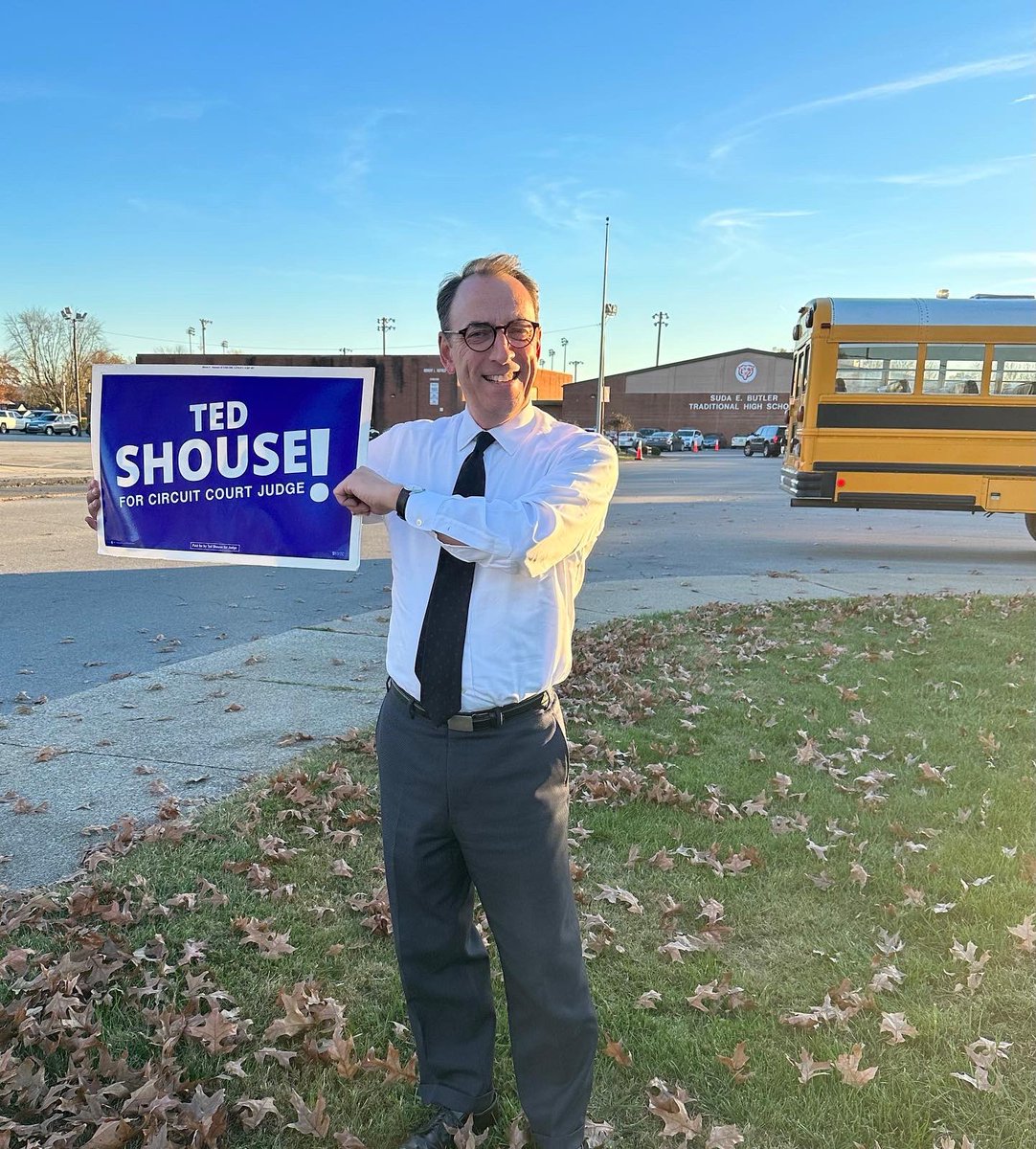 One hour left until polls close, Louisville! If you’re in line before 6pm—stay in line— you can vote! Vote Ted SHOUSE for Judge! #VOTE #tedshouseforjudge