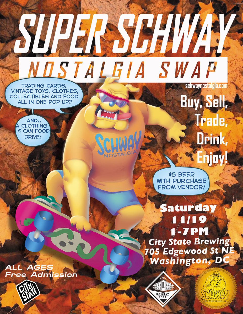 SchwayNostalgia's tweet photo. 11/19 in DC! Super Schway Nostalgia Swap is back! Free for everyone to enter, vendors, food, beer, vintage arcade and good times. Come thru! | #DC #MD #dmv #dmvmeetup https://t.co/U1bP7sOZI9