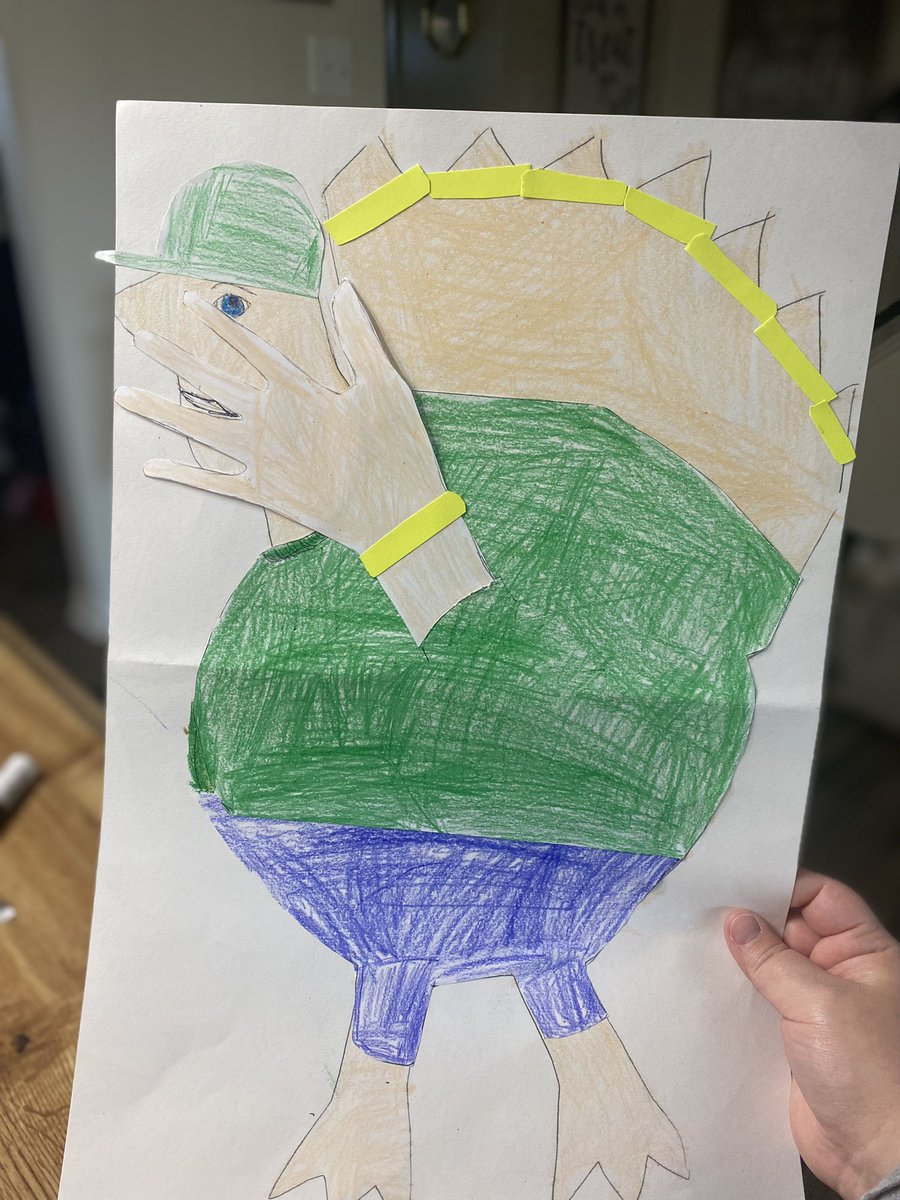 moonhuntress13's tweet photo. @JohnCena My son had a project to disguise a Turkey so he wouldn’t get gobbled up on Thanksgiving. He decided to make his Turkey his favorite wrestler and wrote a report all about you! 👋🏻 https://t.co/VO1Z3iUM5W
