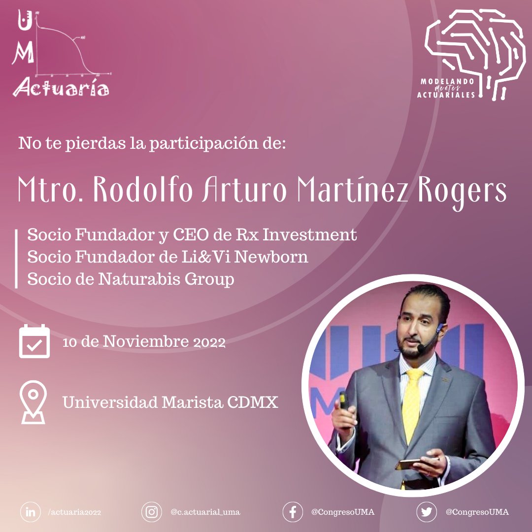 CongresoUMA's tweet photo. ¡Bienvenido Mtro. Rodolfo Arturo Martínez Rogers!

Conoce a uno más de las integrantes de nuestra Mesa Redonda en éste XXIV Congreso Actuarial.

#actuary #actuaría #actuarialscience #startup https://t.co/KasaEXbZmD