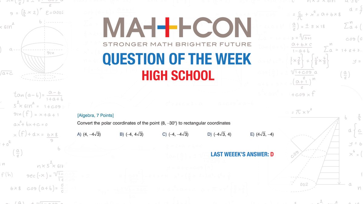 MathCON's tweet image. What better way to celebrate National STEM Day than to practice some math with MathCON's Problem of the Week! #MathCON #ProblemOfTheWeek #NationalSTEMDay #math #practicemakesperfect #whatstheanswer