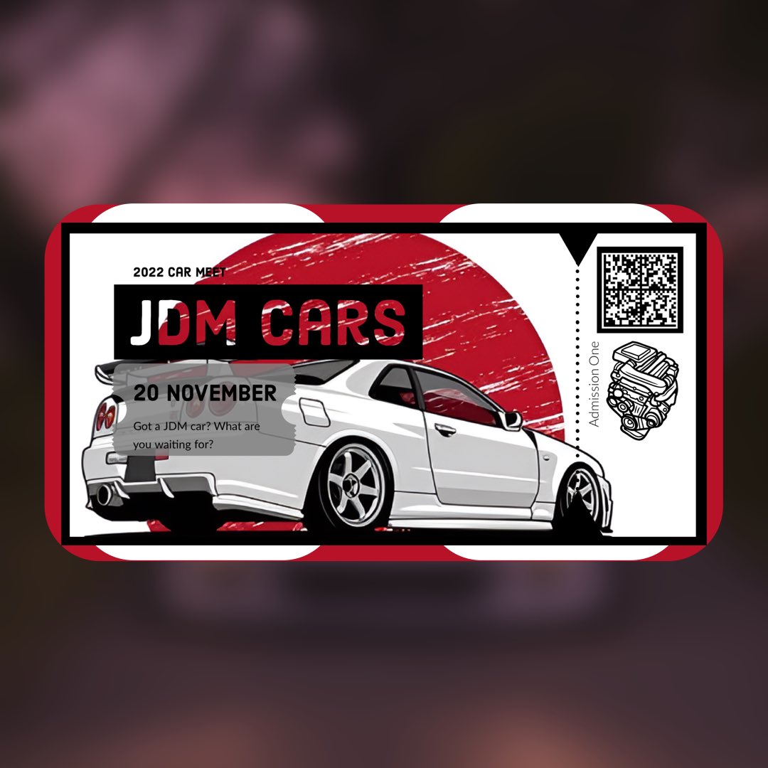 tickets_please0's tweet photo. 🔴 Want a #JDM themed #NFT ticket? https://t.co/fZPPaMCxh2