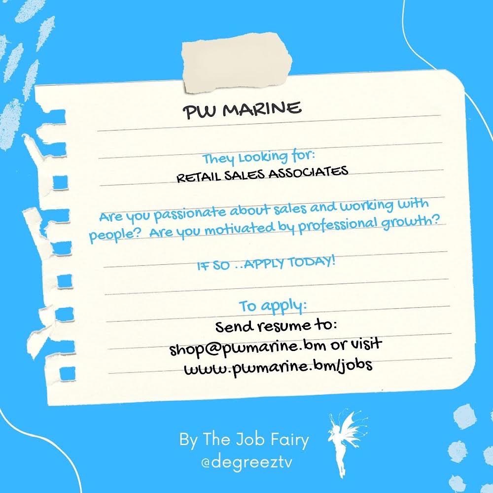 DeGreezTV's tweet photo. We got a visit from the #jobfairy! 🧚🏽‍♀️ 

Looking for a job or opportunity on the island? Here are some local openings available. 

Make sure you @ someone who might fit these roles and like if you want to see more content like this! 
#job #bermuda #bermudajobs #HIRINGNOW https://t.co/aOTT0Ab253