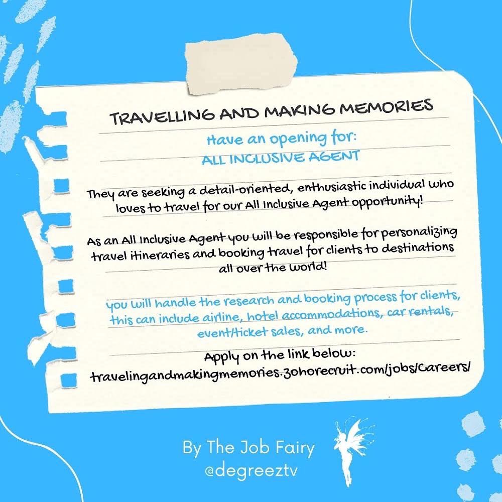 DeGreezTV's tweet photo. We got a visit from the #jobfairy! 🧚🏽‍♀️ 

Looking for a job or opportunity on the island? Here are some local openings available. 

Make sure you @ someone who might fit these roles and like if you want to see more content like this! 
#job #bermuda #bermudajobs #HIRINGNOW https://t.co/aOTT0Ab253