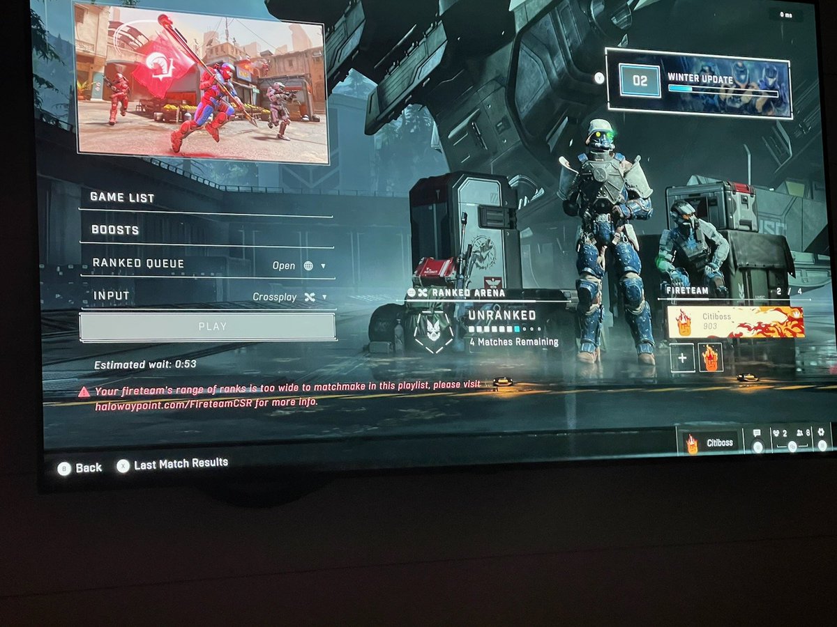 JasonUT's tweet photo. @HaloSupport @Halo sooo my teammate who is not ranked yet is in my party but since I am platinum we can't play together in ranked playlist??  Wut? @CHardeman01 https://t.co/Wiq3dC2oRx