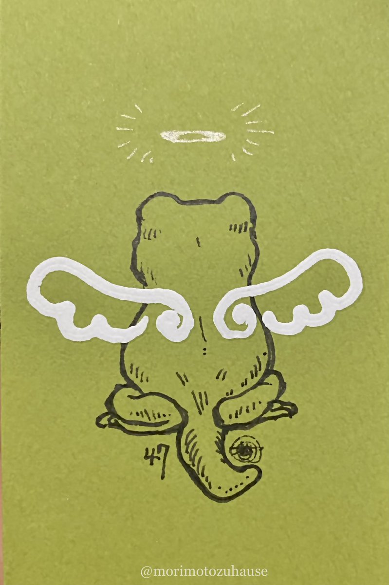 morimotozuhause's tweet photo. カフェラテ色×抹茶ラテ色
#frogangel #蛙天使 #蛙天使ちゃん尻ーズ #天使 #ペン画 #カエル好き #カエラー https://t.co/nRflydm0vu