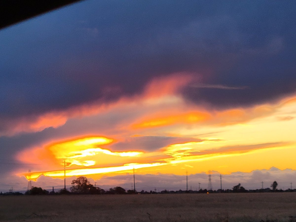 Sunset in Merced CA as I drove home from work.