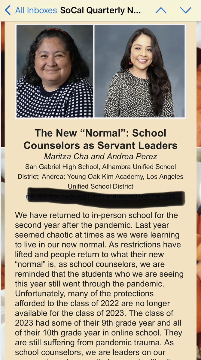 laschoolcnslr's tweet photo. Thank you to @MyCASC for showcasing @perez_collazo31’s and my article on school counselors. We are champions for school counselors and believe school counselors are leaders on our campus who advocate for all of our students. #schoolcounseling #schoolcounselor #cascconnected https://t.co/58ebG0JrGE