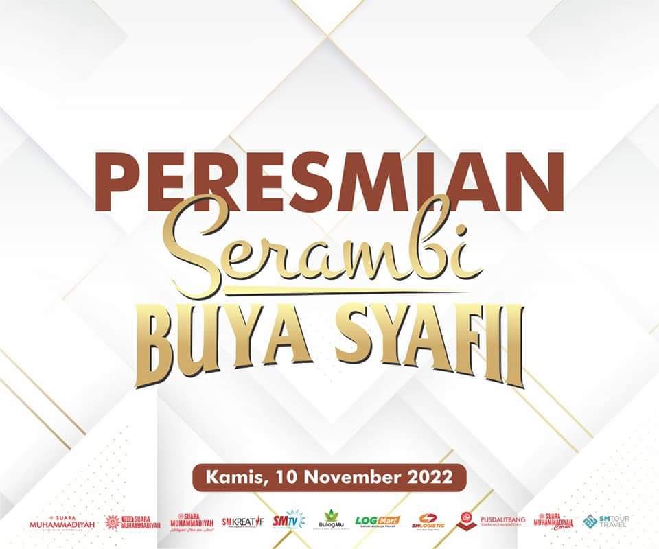 Selamat atas peresmian Serambi Buya Syafii Maarif yang diinisiasi oleh Suara Muhammadiyah. Serambi Buya Syafii merupakan wakaf rumah pribadi <a href="/BuyaSyafii/">Jaringan Buya Syafii (JBS)</a> dan buku-buku peninggalan Buya untuk dijadikan perpustakana umum.