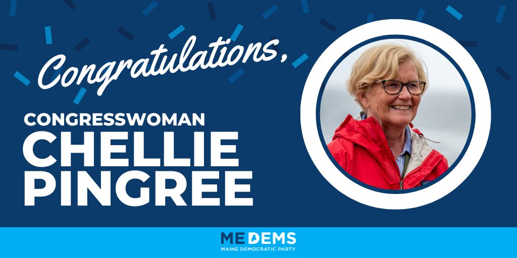 Congratulations to <a href="/PingreeForME/">Chellie Pingree</a> on a landslide victory for another term in Congress! #ME01 is lucky to have such a dedicated member of the U.S. House. #mepolitics