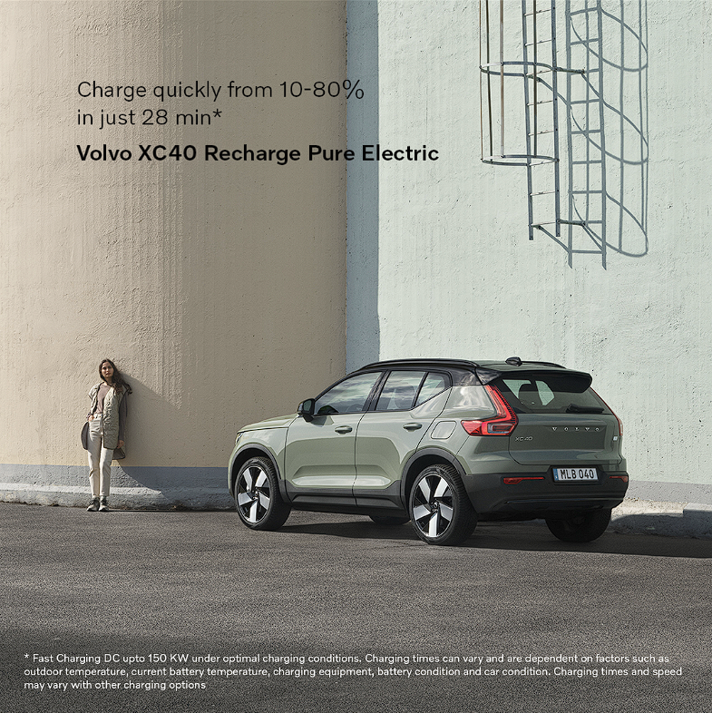 Charging your Volvo XC40 Recharge Pure Electric is as quick as it is easy. Learn more about what the future has to offer on the Volvo Car India website. Order Online here: bit.ly/3TkS4Ig. #XC40Recharge #FutureIsElectric