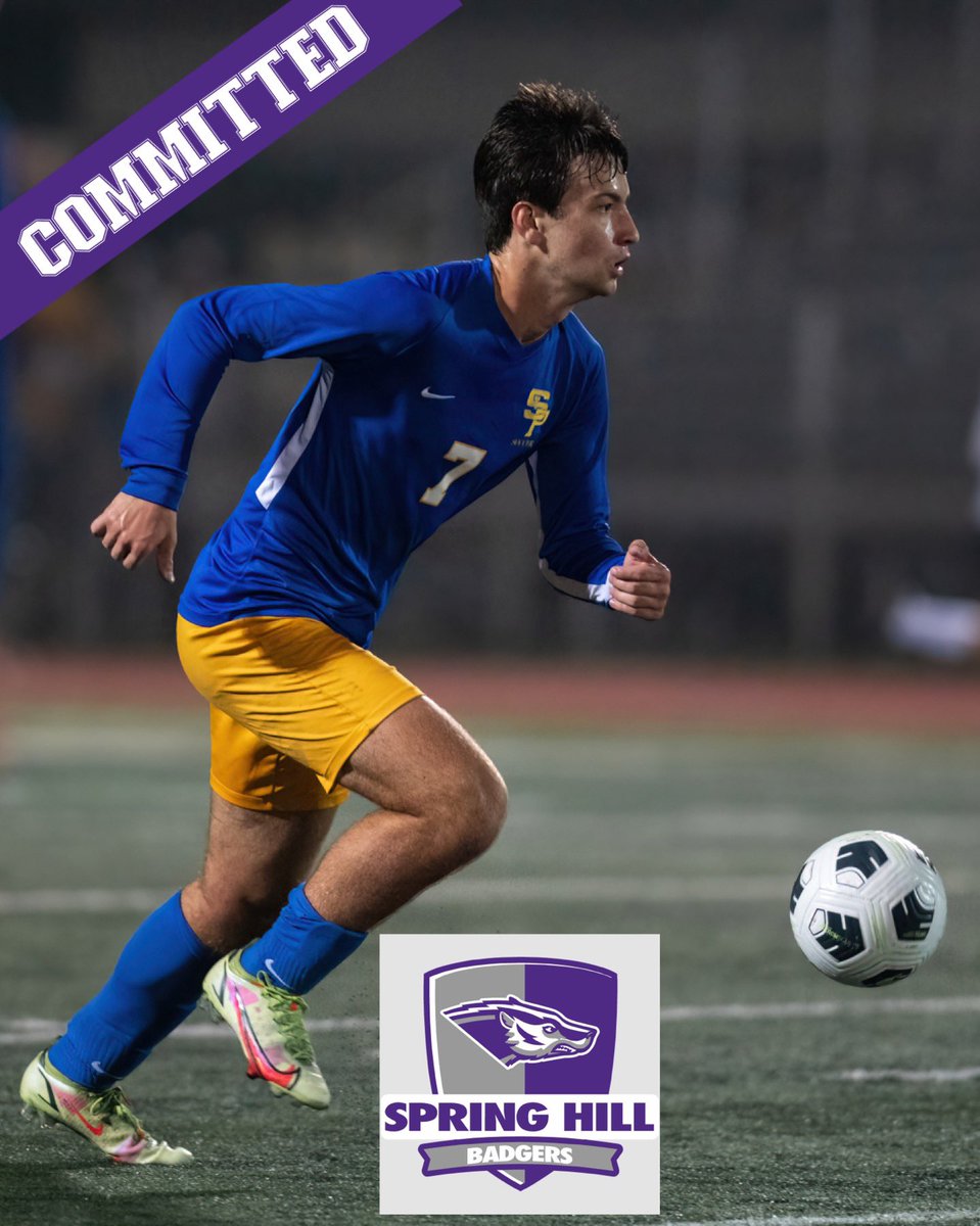 I am extremely excited to announce my commitment to further my academic and athletic career at Spring Hill College!  I would like to thank my family, coaches &amp; teammates for their guidance and support along the way! #GoBadgers <a href="/shcmensoccer/">Spring Hill College Men’s Soccer</a> <a href="/SHC_BADGERS/">Spring Hill College Athletics🦡</a> #purpleup #hillyeah