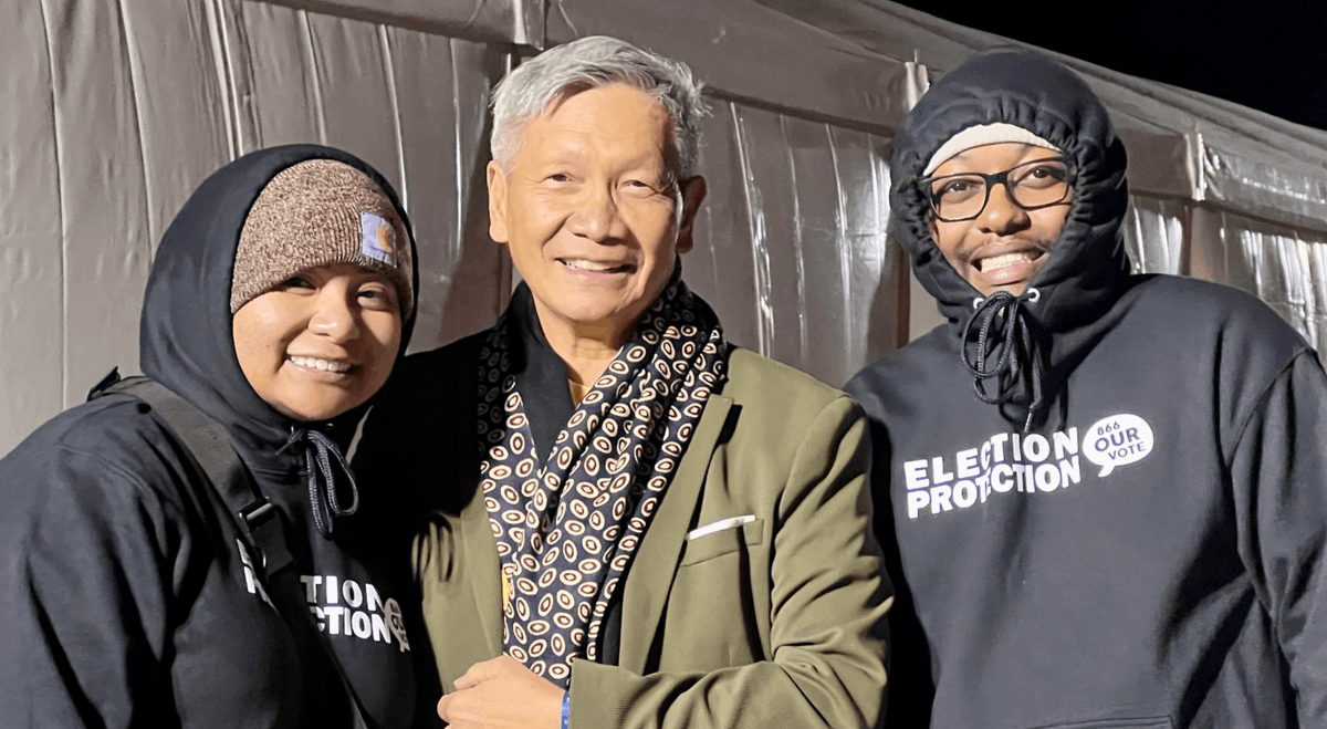 ProgressForNV's tweet photo. Meet Charles! The LAST voter to cast his ballot at Mountain's Edge just now! #ElectionDay #ElectionProtectionNV #NVVotes https://t.co/I8jEFOlUCJ