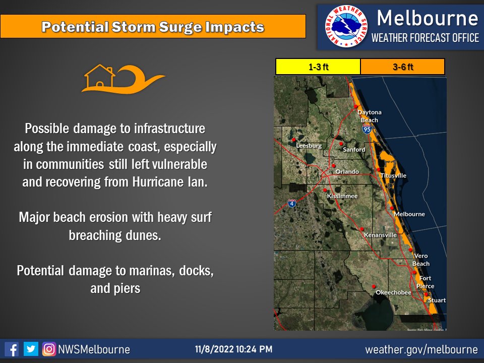 NWS Melbourne on Twitter "The threat for serious impacts to east