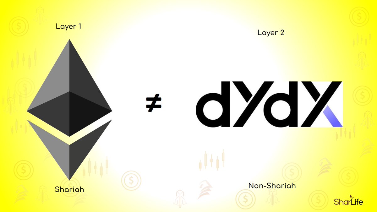 shariahlife's tweet photo. Layer 1 status β Layer 2 status
Shariah-compliant status on any Layer 1 does not apply to Layer 2. For example, Shariah-compliant status for Ethereum (Layer 1) is not applicable to dydx (Layer 2) ecosystem.
#cryptoyyib #Layer1 #Layer2 #CZBinance #Solana #halalcoin #muslimcoin https://t.co/iTSo7Kv0MI