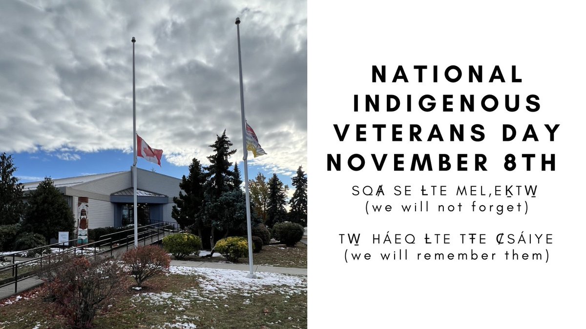Sheralyn Madam MacRae (@shermacrae) on Twitter photo November 8th is National Indigenous Veterans Day.
Today, we honour and thank all Indigenous Veterans for their service to Canada
TW̱ HÁEQ ȽTE TŦE ȻSÁIYE - We Will Remember Them.
<a href="/sd63schools/">SD 63 Saanich</a> <a href="/SD63Indigenous/">Indigenous Ed SD63</a> November 8th is National Indigenous Veterans Day.
Today, we honour and thank all Indigenous Veterans for their service to Canada
TW̱ HÁEQ ȽTE TŦE ȻSÁIYE - We Will Remember Them.
<a href="/sd63schools/">SD 63 Saanich</a> <a href="/SD63Indigenous/">Indigenous Ed SD63</a>