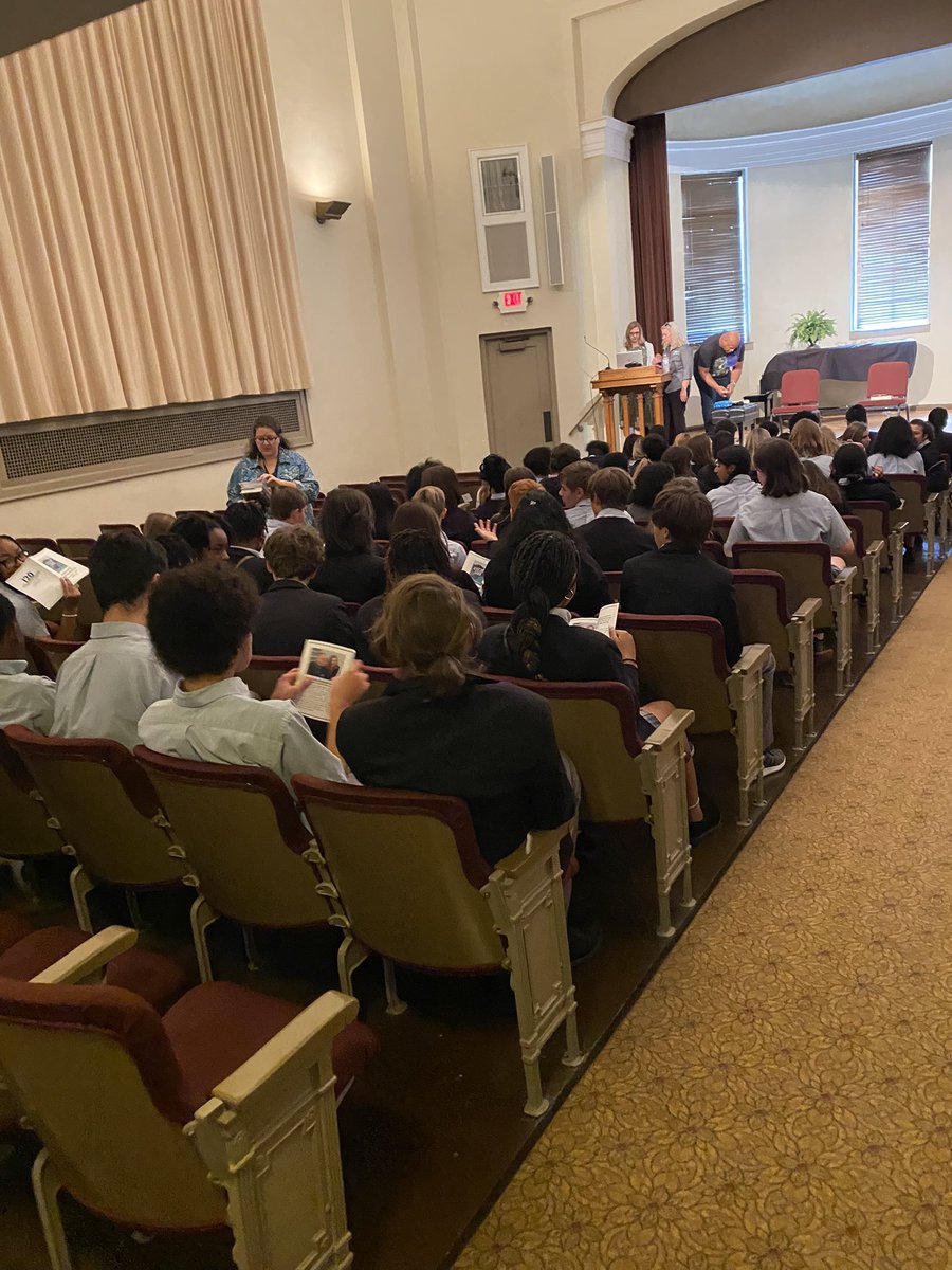 Today, our <a href="/BartonAcademy/">Barton Academy for Advanced World Studies</a> 8th &amp; 9th grade students had the honor of attending a special author event presented by the talented @Irene_Latham &amp; <a href="/waterscharles/">Charles Waters</a>! Thank you for sharing your wisdom and the amazing stories and voices from “African Town” with us. <a href="/MobPubLib/">Mobile Public Library</a>