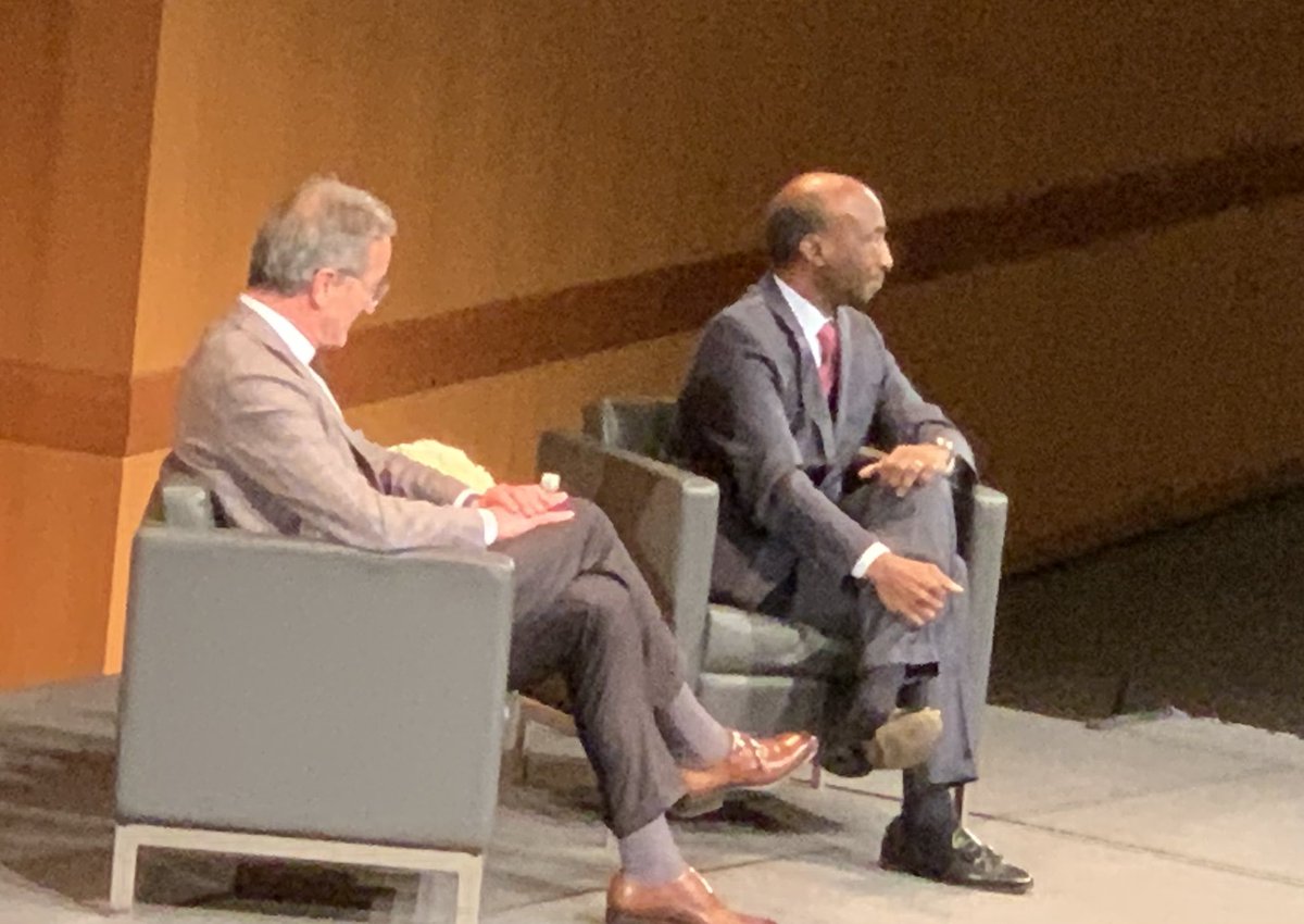 RaedDweikMD's tweet photo. . @Merck Executive Chairman Kenneth C. Frazier speaking to @TomMihaljevicMD CEO @ClevelandClinic about the right to vote: I’d rather be called a woke CEO than a CEO who is asleep!!
#CCIdeas https://t.co/UtH0jN1Xg5