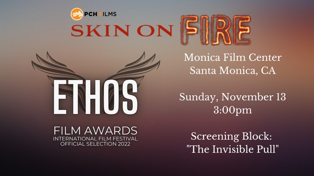 REMINDER: This Sunday, Nov. 13 @ 3:00pm, #SkinOnFireDoc will be screening at the <a href="/ethosfilmawards/">ETHOS Film Awards</a> at <a href="/laemmle/">Laemmle Theatres</a> Monica Film Center. Post-screening Q&amp;A w/ filmmakers to follow.

Tickets to "The Invisible Pull" program: filmfreeway.com/ethosfilmaward…

#tsw #TopicalSteroidWithdrawal