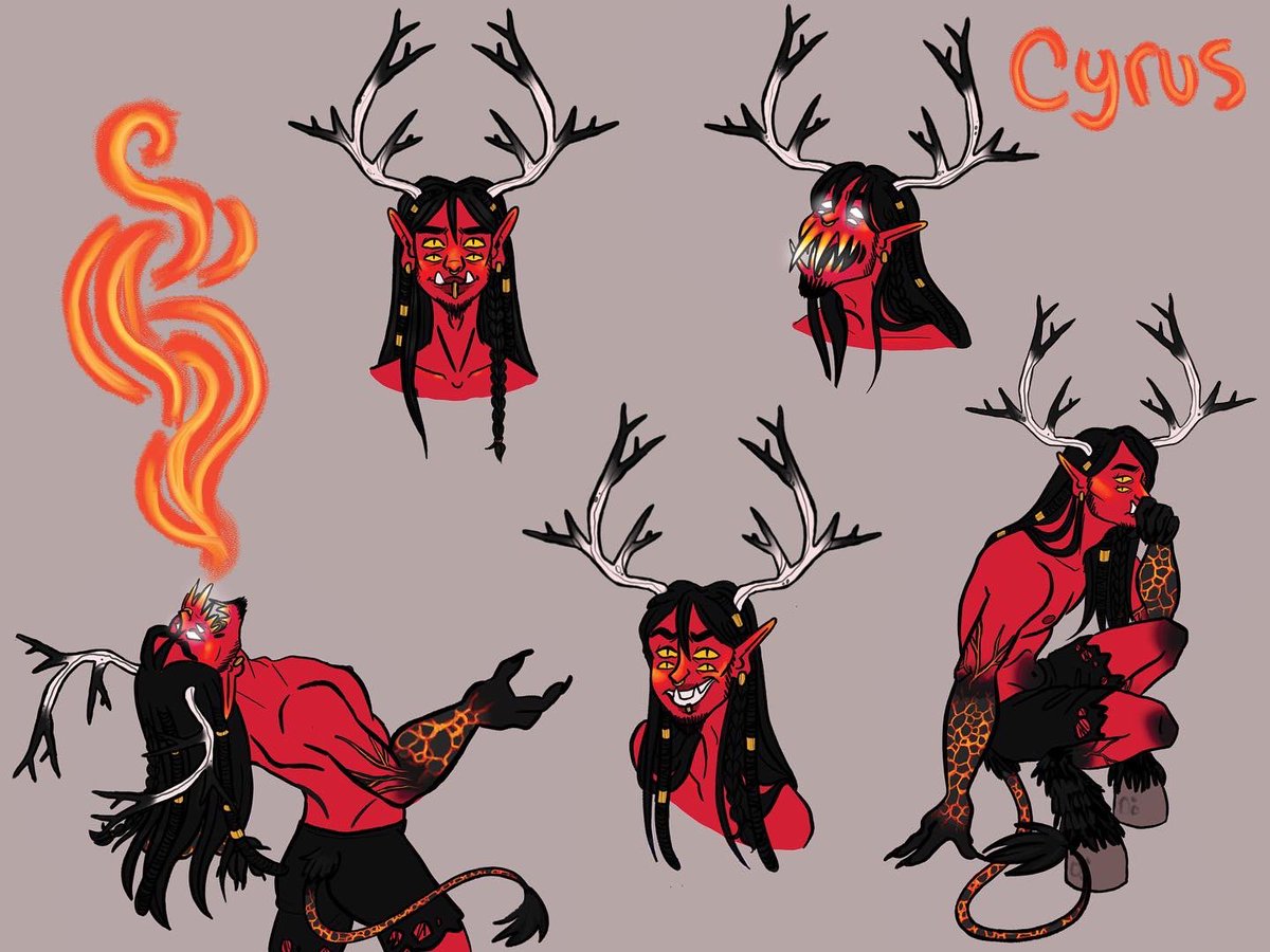 mothbourne's tweet photo. fire demon character done for my character design class! 👹☄️🔥

follow my art insta: lizillustrationz if you like my art and want to support 🖤

#art #illustrations #digitalart #procreate #characterdesign https://t.co/GiwZM7ipQZ