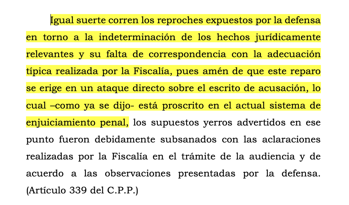alfesac's tweet photo. "la sanción por una acusación deficiente estará dada por su no prosperidad en el fallo" Sala Juzgamiento CSJ sobre nulidad por hechos jurídicamente relevantes. Igual con relacionar evidencia en ese mismo escrito. https://t.co/pvyjiZO9Bn