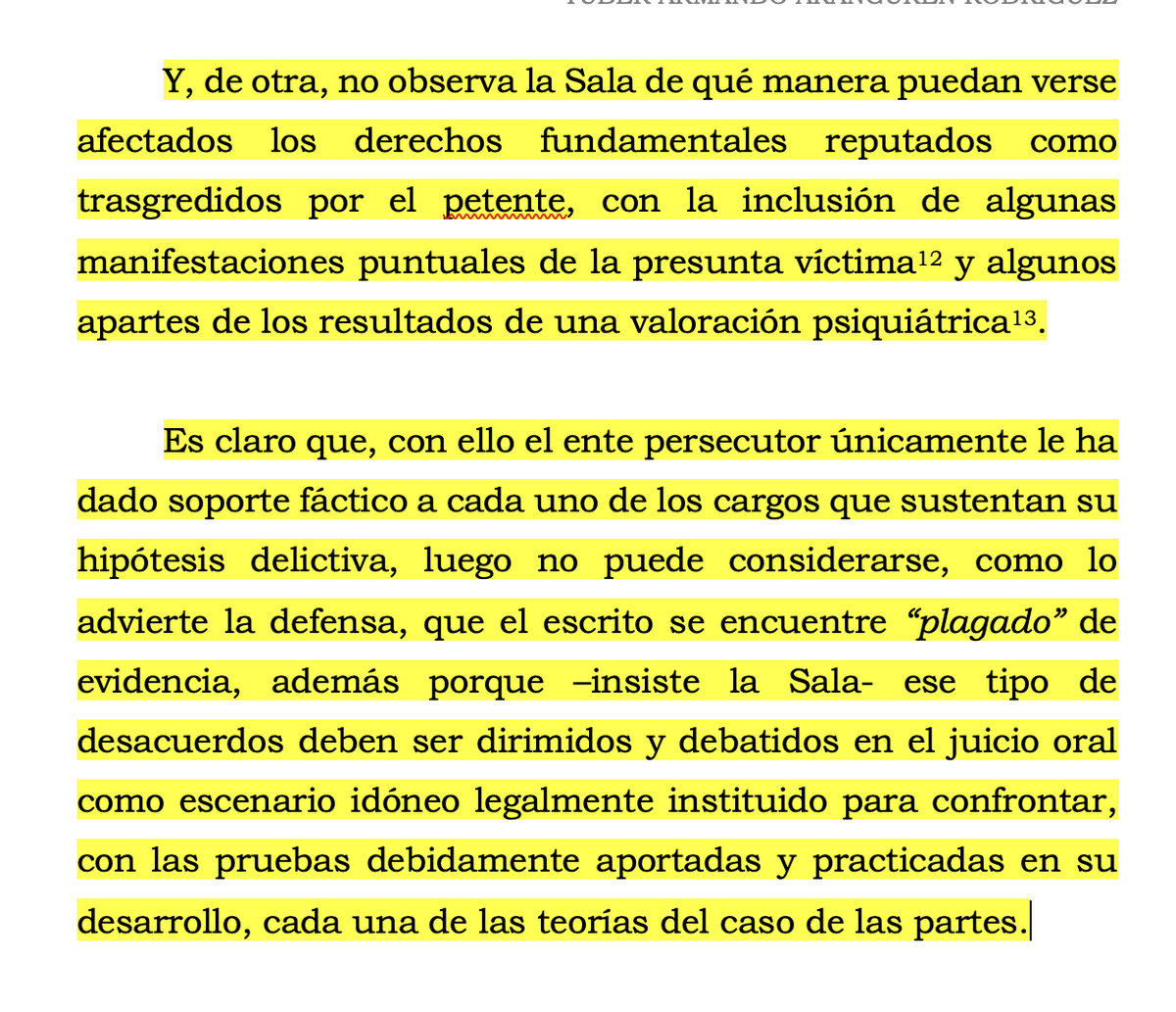 alfesac's tweet photo. "la sanción por una acusación deficiente estará dada por su no prosperidad en el fallo" Sala Juzgamiento CSJ sobre nulidad por hechos jurídicamente relevantes. Igual con relacionar evidencia en ese mismo escrito. https://t.co/pvyjiZO9Bn