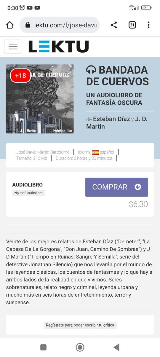 Os he comentado que existe un audiolibro en el que narro relatos propios y del gran <a href="/estebandiaz612/">Esteban Díaz</a> ?