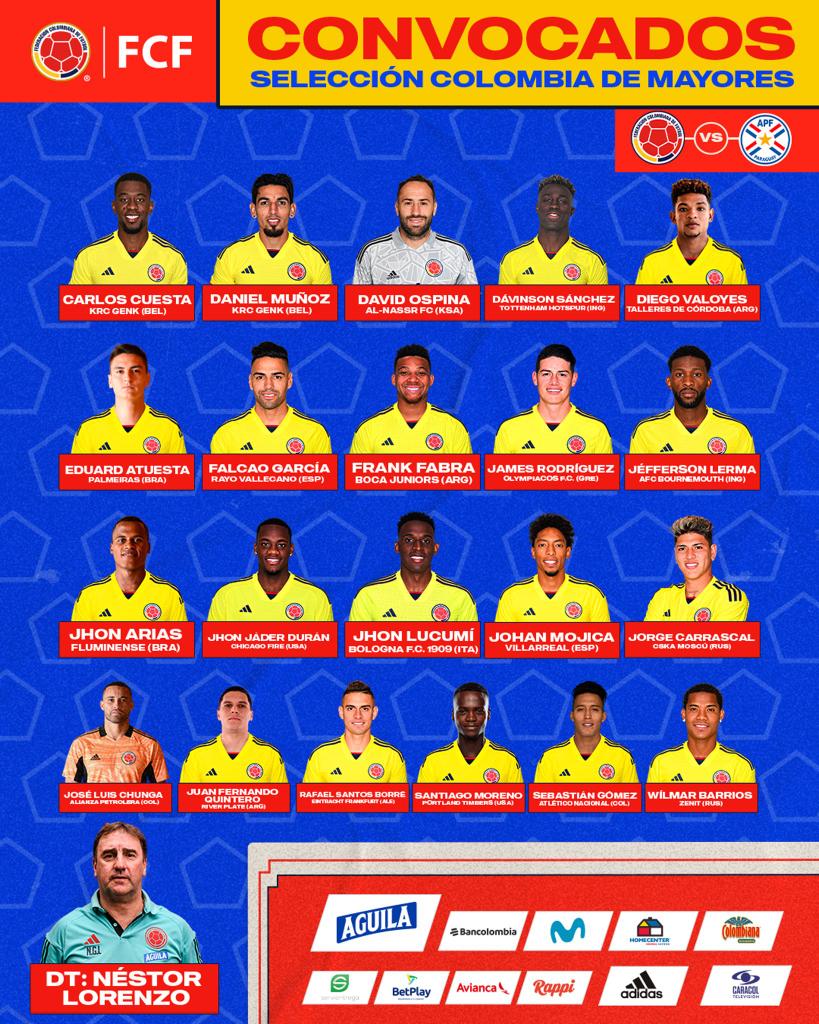 Deportes_click's tweet photo. Nómina de la selección Colombia para el amistoso contra Paraguay el próximo 19 de noviembre en Estados Unidos.

#DeportesAUnClick https://t.co/MOug0vl7Dv