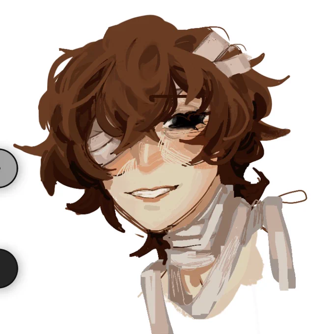 Dazai doodle :) the one on the right is based off  's heterochromia dazai tweet, you cant rlly see it that well but the concept is really cool!!#BungouStrayDogs #bsdfanart 
