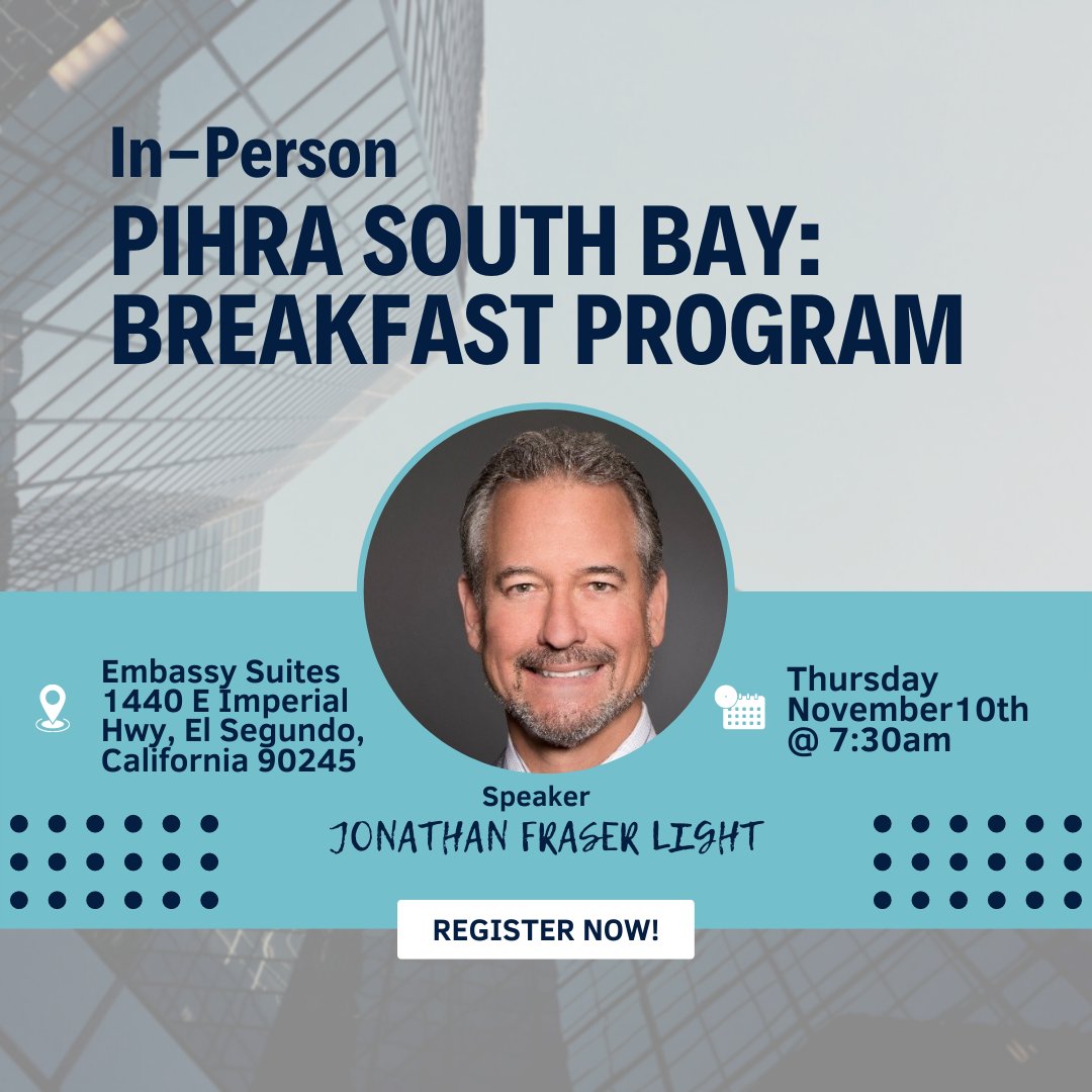 PIHRASouthBay's tweet photo. 2023 Employment Law Update

SPEAKER: Jonathan Fraser Light, Managing Attorney, LightGagler

This in-person meeting will provide attendees with upcoming Legislative changes/updates for 2023.
 
#HumanResources #HR #hrsolutions #ilovehr #peopleperson 
#pihra  #pihrasb  #workplace https://t.co/99rjferQj7