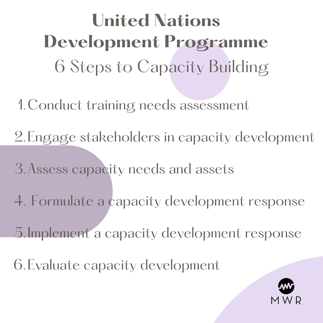 Have you implemented the UNDP’s 6-step capacity building model? Let’s start today! Message me for more information on how to get started!