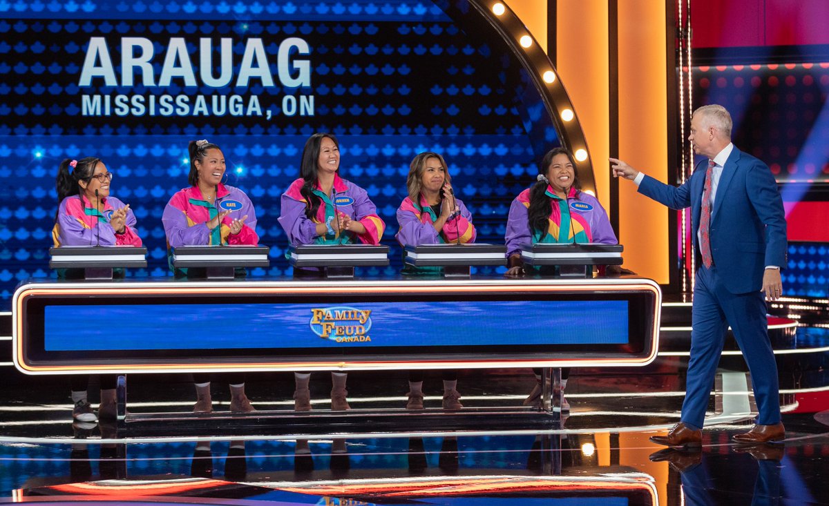 In less than an hour we'll be on <a href="/FamilyFeudCa/">Family Feud Canada</a> on <a href="/CBC/">CBC</a>/<a href="/cbcgem/">CBC Gem</a> ! Check it out to see how we did!