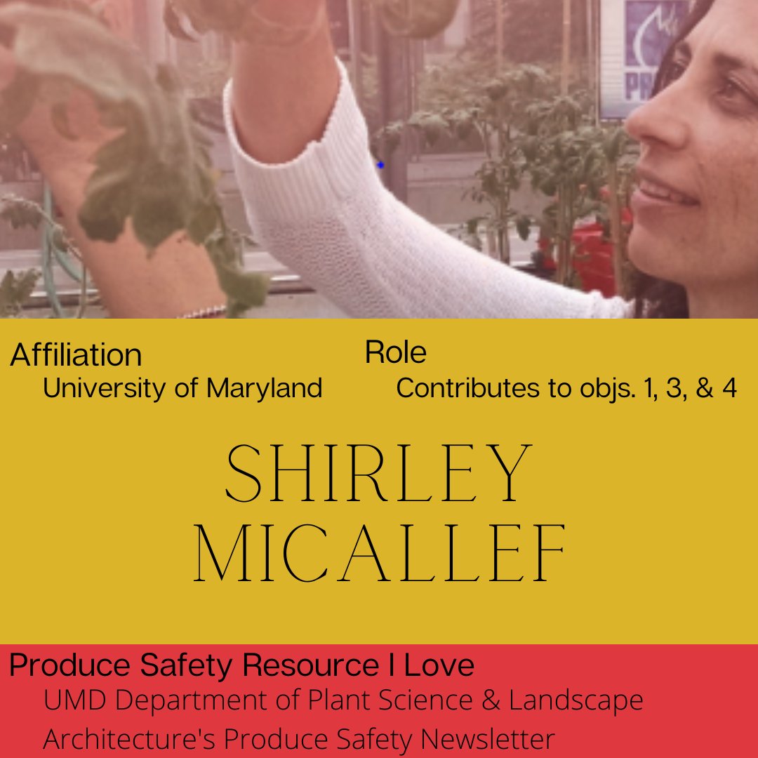 ps_sci's tweet photo. #MeetTheTeamTuesday: Dr. #ShirleyMicallef is an associate professor at @UofMaryland and contributes to #objective1 and #objective4. One of her favorite esources is the Department of Plant Science and Landscape Architecture produce safety newsletter.
@USDA_NIFA
#makeCONTACT https://t.co/lT1Q1T0ZVj
