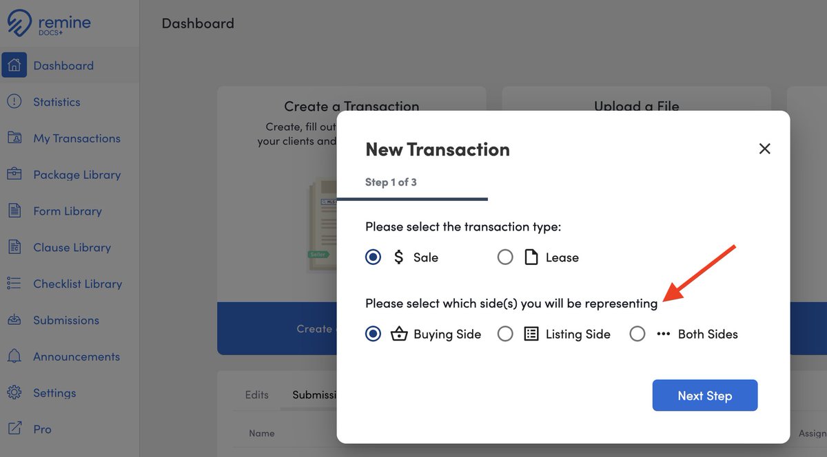 realremine's tweet photo. Have you seen the new Remine Docs+ transaction modal? 

Agents can now seamlessly create transactions when working with an unrepresented party. 

This update makes obtaining e-signatures a breeze and equips users with the tools needed in any real estate transaction. https://t.co/p8gpN68ExX