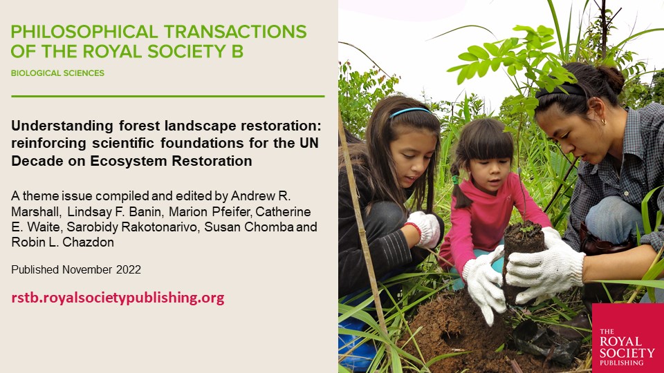 Our theme issue launches on Mon 14th Nov 2022. Twenty articles aim to provide essential science contributions to help forest landscape management during the United Nations Decade on Ecosystem Restoration.

Link to the theme issue: bit.ly/PTB1867

#GenerationRestoration