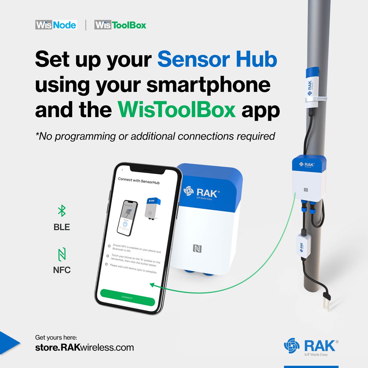 RAKwireless's tweet photo. Need a complete product that’s easy to configure and has low power consumption? 😎 Configure the Sensor Hub using the #WisToolBox app, via #BLE enabled by #NFC for greater power consumption savings
Get yours here 👉 https://t.co/Ikv9xMiu1t
#rui3 #ip66 #SensorProbe https://t.co/cGeQXOu6ZF