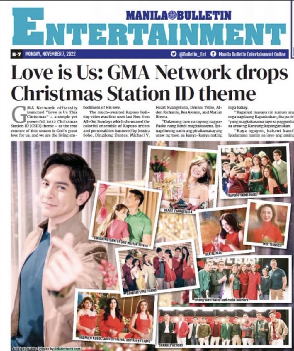 AldenTrendsOFC's tweet photo. Love is Us: GMA Network drops Christmas Station ID theme
https://t.co/QtLyAGyclM
@aldenrichards02 @gmanetwork
#GMAChristmasStationID2022
#ALDENRichards
โข @kapusoPRgirl IG https://t.co/cvlLQw6Hrl