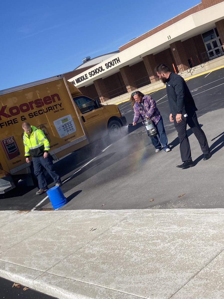 Thanks to Koorsen Fire &amp; Security for training our food service leadership team on proper extinguisher use. <a href="/OrioleTweets/">Avon Community School Corporation</a>