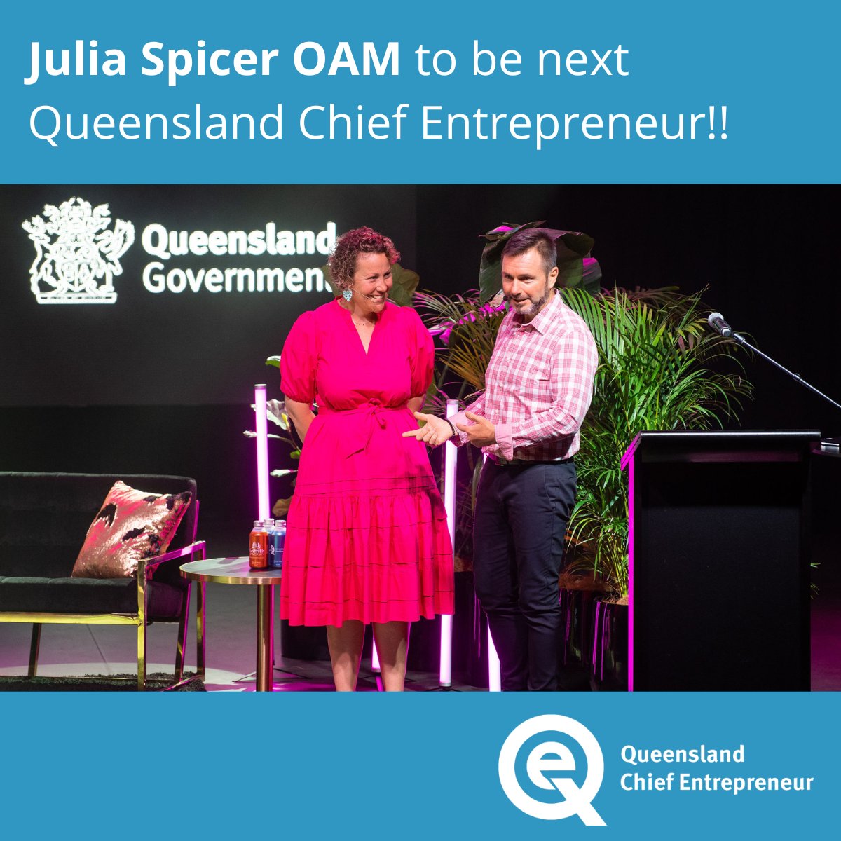 📢📢We are so delighted to share with you today that the Premier has announced @telford_julia as the next Queensland Chief Entrepreneur. Julia will assume the role from 1 December 2022, taking over from @wjgerard who has held the position since June 2021.