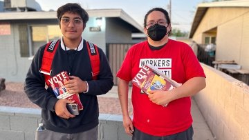 unitehere's tweet photo. We decided to throw down in the 2022 midterms because we knew the stakes were too high.

We had no choice but to invest our ground game in critically close swing states where we had recent success in securing wins for Democrats — Nevada, Arizona, Pennsylvania, and Georgia. https://t.co/cC5DHmcRiW