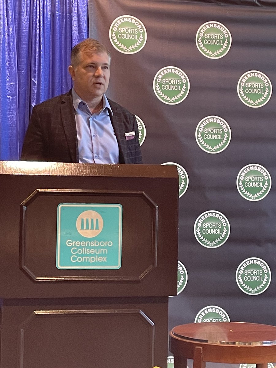 RG_3G's tweet photo. Great seeing ⁦@LukeDeCock⁩ speak at today’s ⁦@GSOSportCouncil⁩ lunch talking  ⁦@theACC⁩ and ⁦@Canes⁩ ⁦@greensborocity⁩ ⁦@Gbocoliseum⁩ https://t.co/J9FySAgUdR