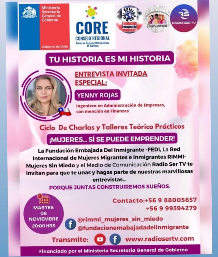 Les invitamos a conectarse a la entrevista de Jenny Rojas , en el siguiente link: 
youtu.be/Cu-U5CSrIoI

fb.watch/gGFexf5b-r/