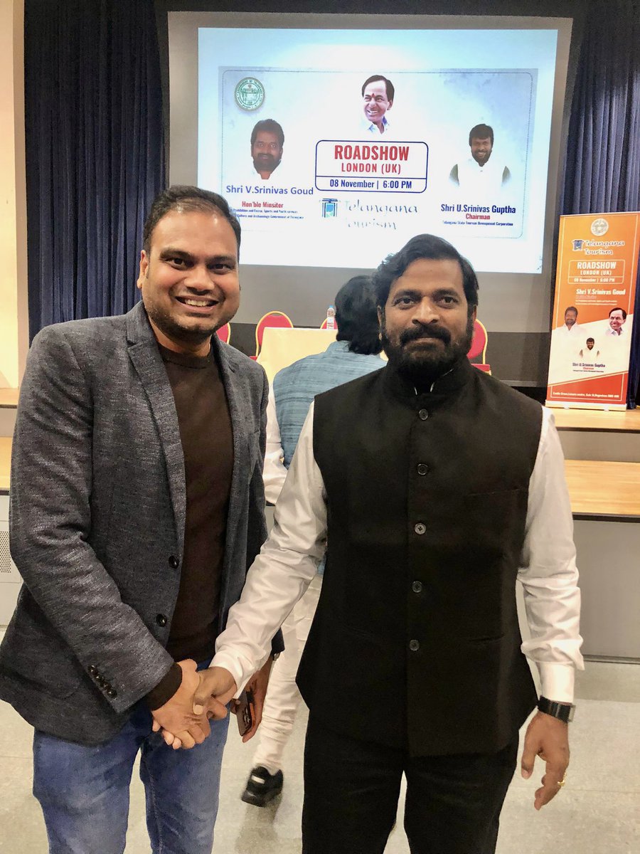 RPR_TRS's tweet photo. Telangana Road Show organised by @tstdcofficial at #CastleGreen Community Centre #London , #UK,
Minister for Telangana Tourism Sri @VSrinivasGoud , Chairman Telangana Tourism Sri @USrinivasGupta Garu as part of promoting Telangana Tourism at #worldtrademarket #London https://t.co/sW7pXtamn2