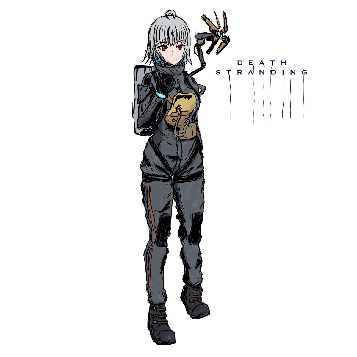 F_T_Worker814's tweet photo. デススト3周年だそうで。
おめでたいですわね。
本当に最近になってやり始めてこないだクリアしたところですけども、大変に良いゲーム体験でございました。
自分の配信サムネ用に描いたものですがファンアートということでひとつ。
#フジースケッチ
#DS_3rd
#DeathStranding https://t.co/1LTQkcV3ob