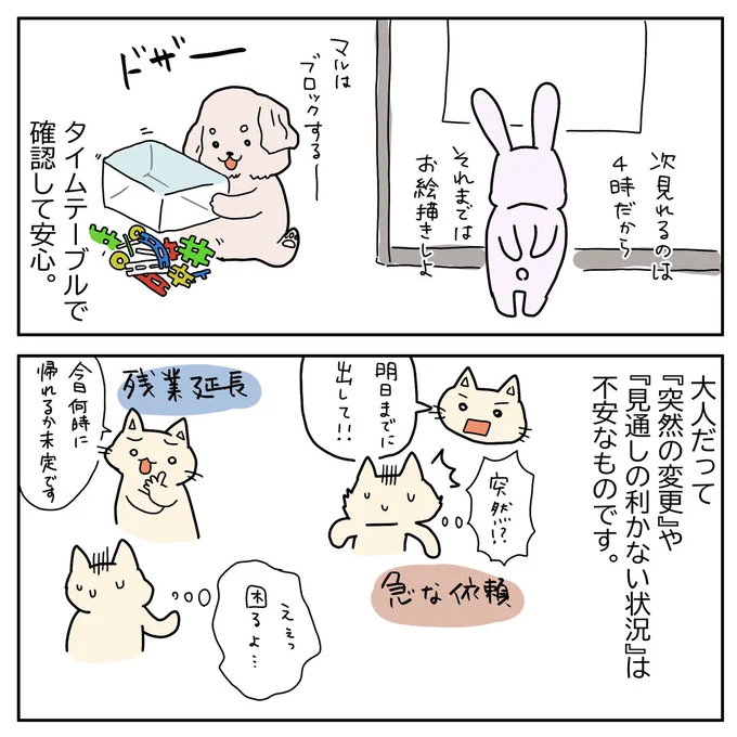 #自閉日記 64
癇癪激しくない子だとしても、突然親の気まぐれで声をかけられるより安心出来ると思うのですよね。誰だって急に言われたり、活動の見通しが付かなかったりするのってイヤだもの。

ちなみにこんな上手く行くのは滅多にない。
しないよりはマシというレベル。

来週からはPCR検査の話! 