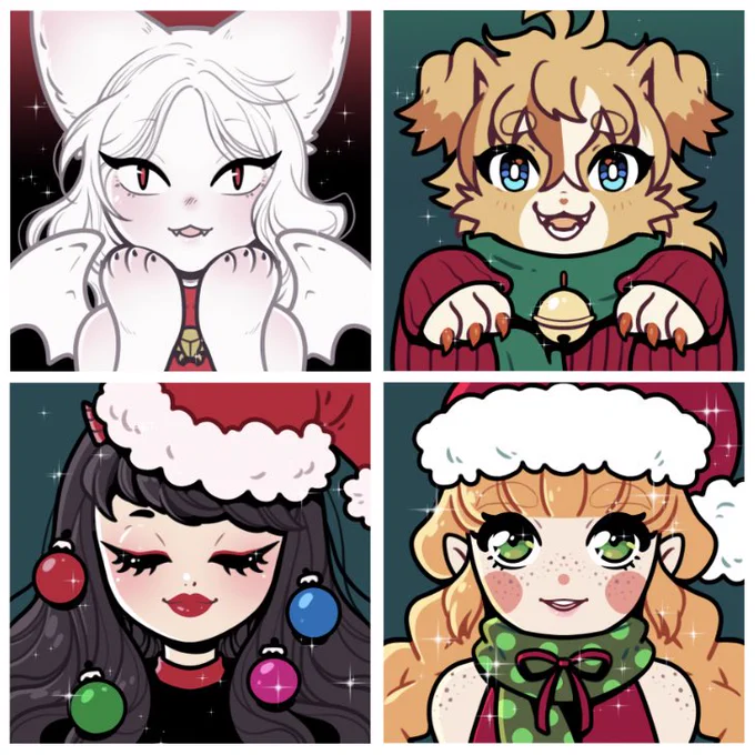 Icon commissions open!! Xmas themed or non Xmas themed. $40 starting ~ QRTs/RTs very very appreciated!! 💜 If you're interested please fill out the form in the attached tweet~ #commissionsopen 