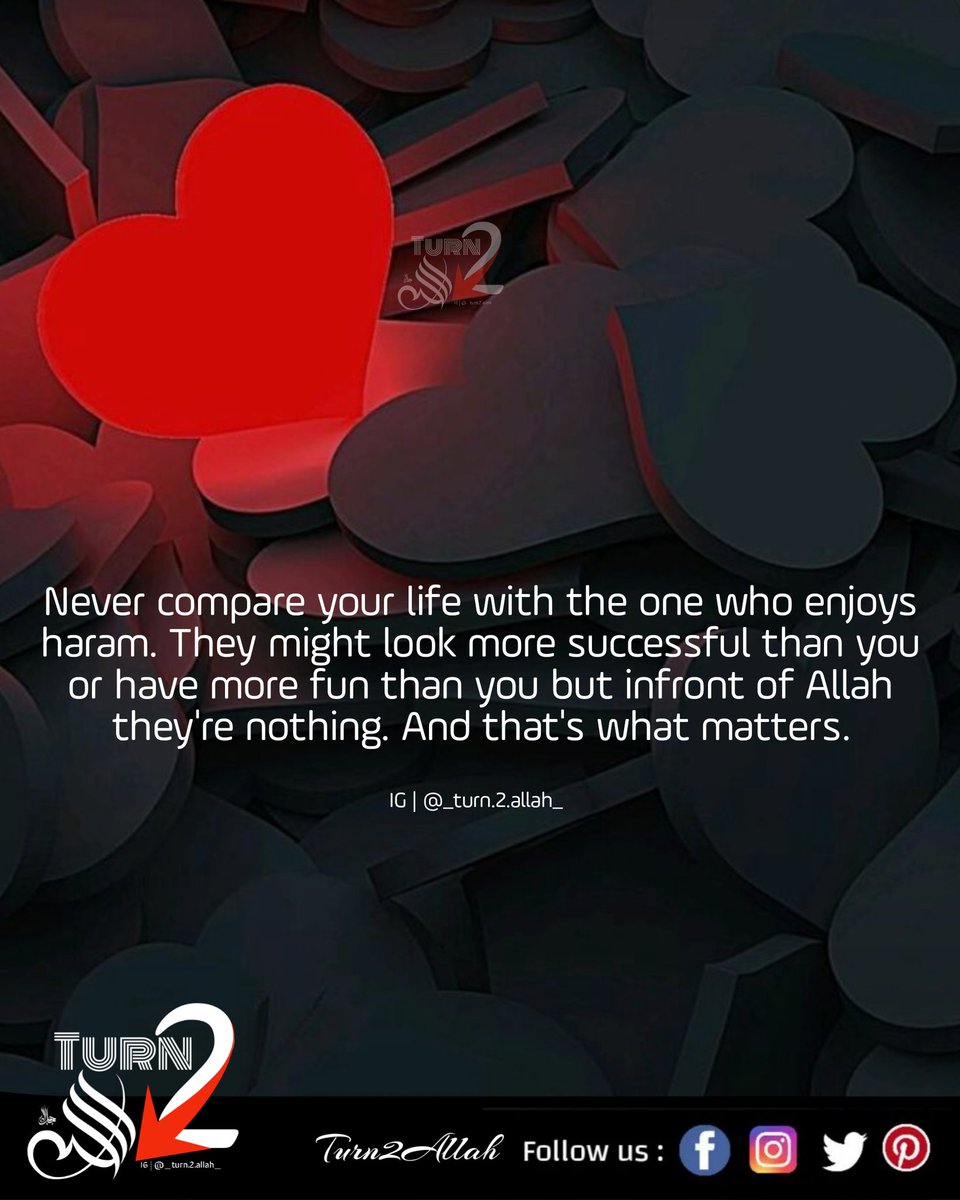 AllahTurn2's tweet photo. Don't be foolish and start comparing yourself with others. It will rob you of your inner peace and you'll find yourself heading down the slippery road of envy and jealousy. The truth is you're unique. The Almighty created you to do things that no one else was created to do! https://t.co/B4ZLJATY2k
