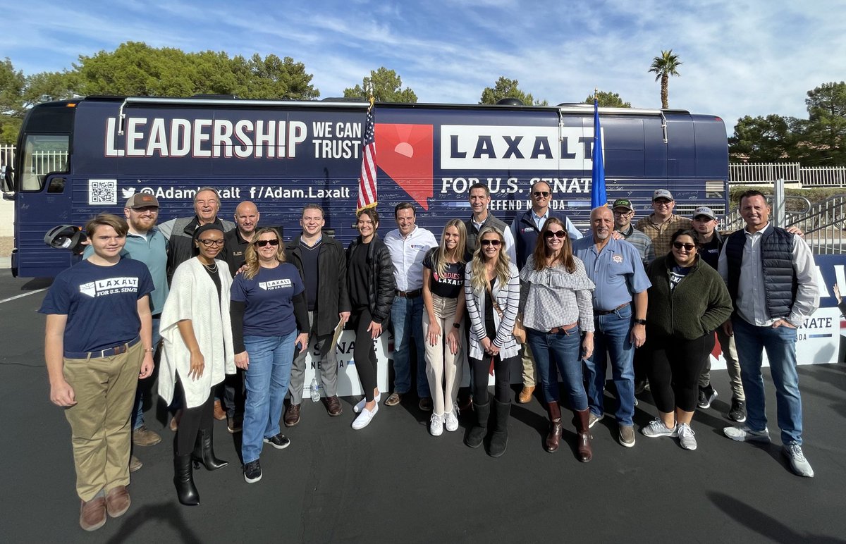 AdamLaxalt's tweet photo. Everything this campaign accomplished this past year wouldn’t have been possible without my amazing team — Thank you.

It all comes down to today and I look forward to getting across the finish line together. https://t.co/vTQzLjDcEW