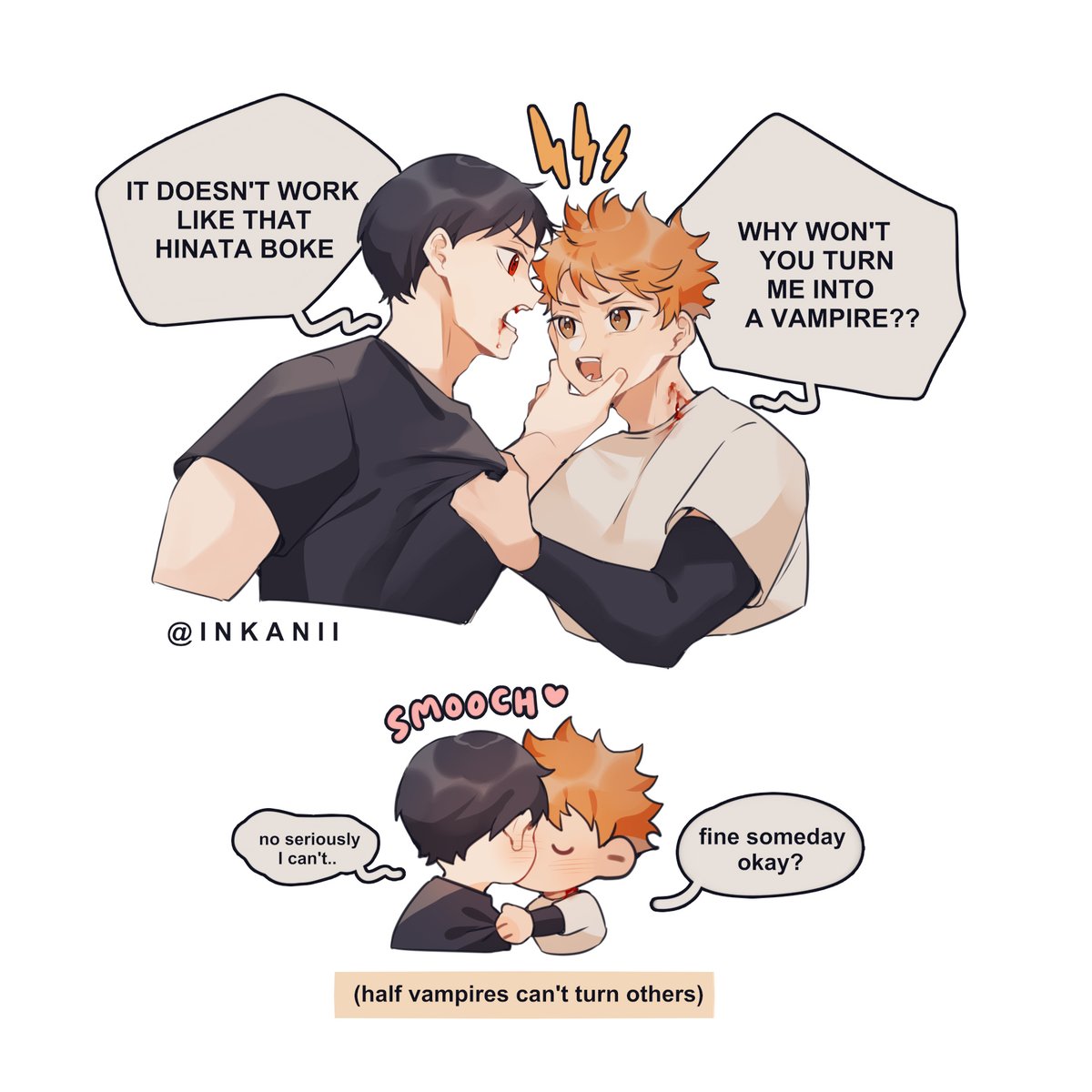 vampire au 🩸 what about hinata? (and by extension kageyama)
#haikyuu 